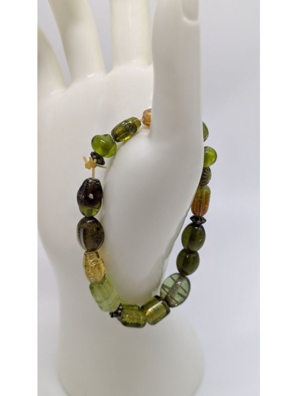 Vintage Green/Brown Bohemian Beaded Elastic Bracelet